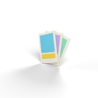 Three fanned clay trading cards