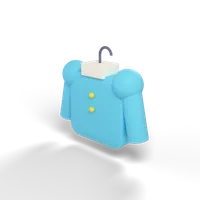 A clay jacket on a hanger