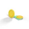 A clay coin and a banknote