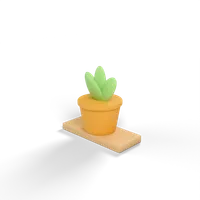A clay plant in its pot
