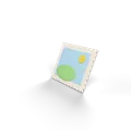A clay postage stamp